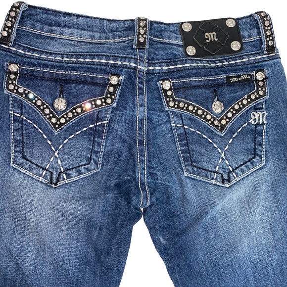 Miss Me Denim - Miss Me jeans boot bling rhinestones 27 x 31 EUC like new